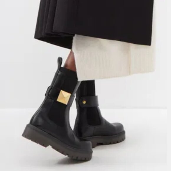NWT Valentino Garavani Beatle 45 Ankle Boots One Stud Chunky Rubber Lug Sole - Picture 3 of 12